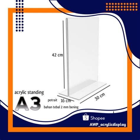 Jual Acrylic Tent Holder Akrilik Tent Card A Tempat Brosur Meja A