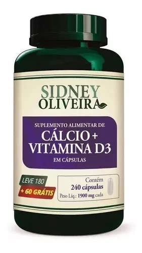 Cálcio 600 Mg Vitamina D Sidney Oliveira 240 Cápsulas Ossos