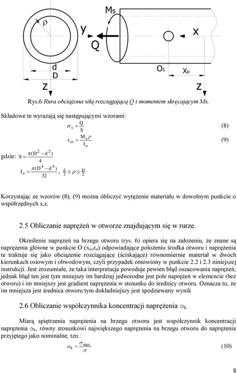 Wyznaczanie Koncentracji Napr E W Elemencie Rurowym Z Otworem Pdf