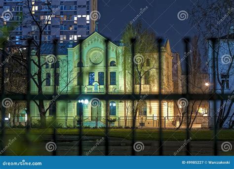 Traces of Jewish Warsaw - Synagogue at Night Editorial Photography ...