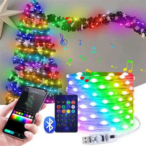 USB LED Cobre Fio String Luzes Luzes Coloridas Cor Dos Sonhos Bluetooth