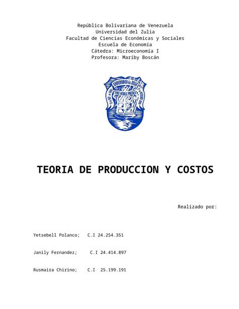 Docx Teoria De La Produccin Y De Los Costos Pdfslide Net