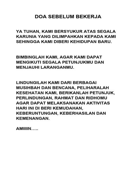 Doa Sebelum Bekerja Pdf