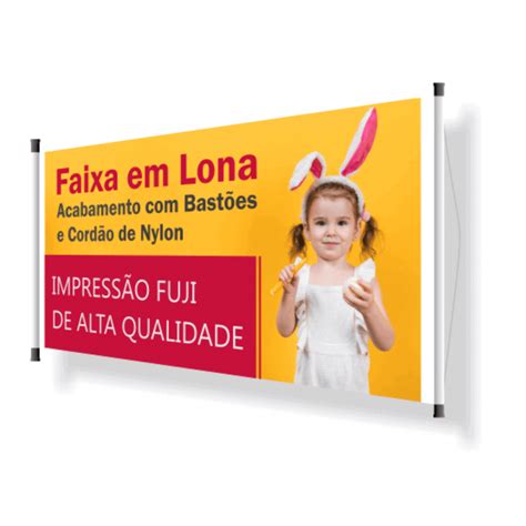 Faixa Lona 440g 4x0 Brilho Madeira e cordinha Gráfica Pica Pau