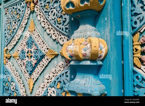 Detail Of Elaborately Decorated Facade Gate Of Rich Merchants Mansion