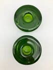 Blenko Recycled Glass Taper Candle Holders Green Puck Shape Set Of 2 EBay