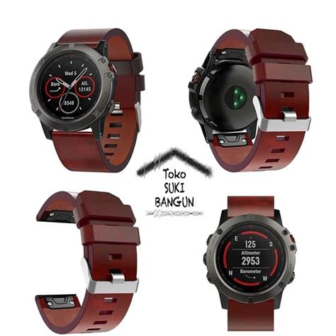 Jual Tali Jam Garmin Fenix 5x Quick Fit Pu Leather Kulit Watch Band