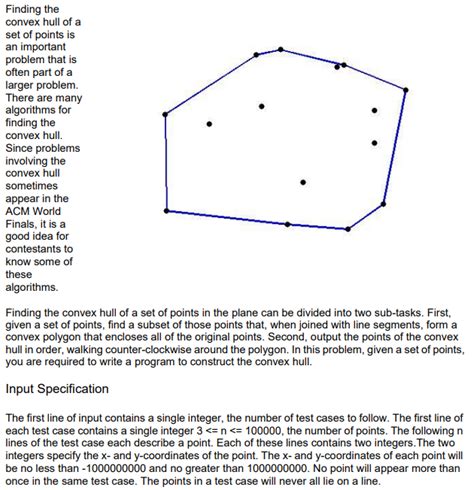 Solved Finding The Convex Hull Of A Set Of Points Is An Chegg