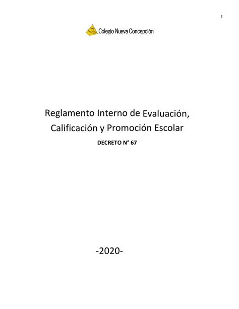 Pdf Reglamento Interno De Evaluaci N Calificaci N Y Promoci N