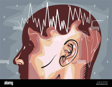 Brain Waves Eeg Waveforms Produced By Brain Activity Stock Vector