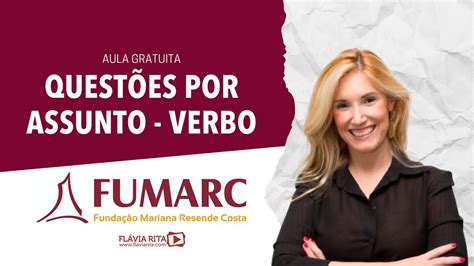 Questões por Assunto FUMARC Verbo Prof ª Flávia Rita YouTube