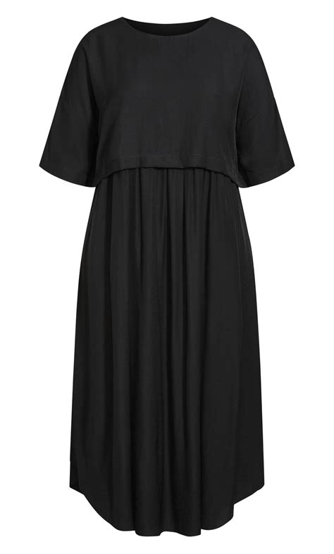 Isolde Roth Black Plain Overlay Dress Evans