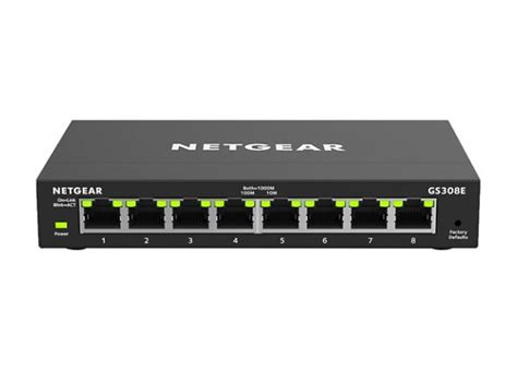 Netgear 8 Port Gigabit Ethernet Smart Managed Plus Switch Gs308e