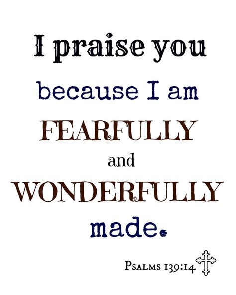 Bible Verse Print Psalms 139:14 I Praise You Because I Am - Etsy