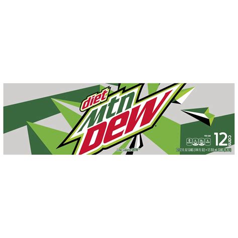 Diet Mountain Dew Citrus Soda Pop Caffeinated 12 Fl Oz 12 Pack Cans