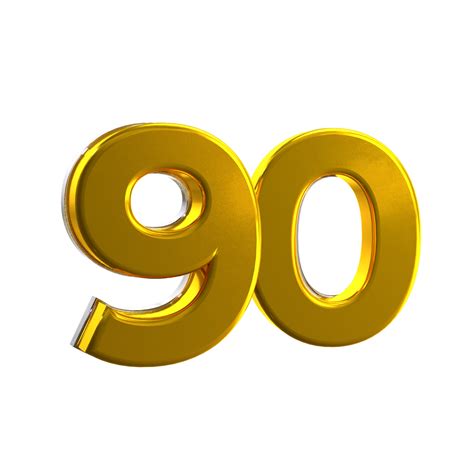 Mental Yellow 90 3D Number 11154526 PNG