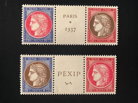 France 1937 Stamps From The PEXIP Block Yvert 348 351 Catawiki