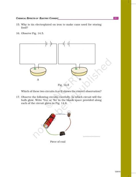 Ncert Exemplar Book For Class 8 Science Chapter 14 Chemical Effects Of