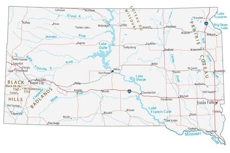 Printable Map Of South Dakota Printable Map Of The United States