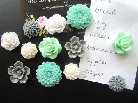 Flower Magnets 12 Strong Refrigerator Magnets Cubicle Decor Etsy