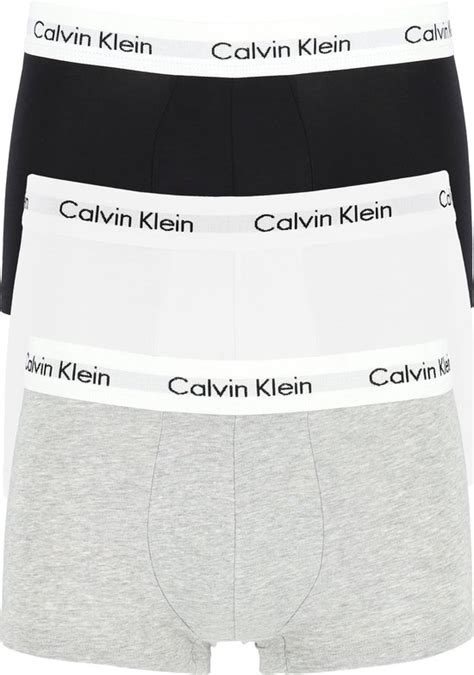 Calvin Klein Boxershorts Heren 3 Pack Grijs Wit Zwart Maat L Bol