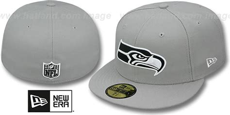 Seattle Seahawks NFL TEAM-BASIC Grey-Black-White Fitted Hat