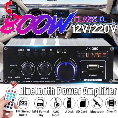 800W AK380 AK370 AK170 400W 2 2 Channel Audi Bluetooth HiFi Power