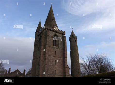 Brechin cathedral and round tower Brechin Angus Scotland March 2010 ...