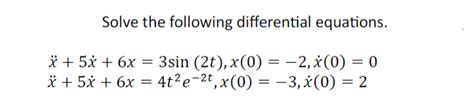 Solved Solve The Following Differential