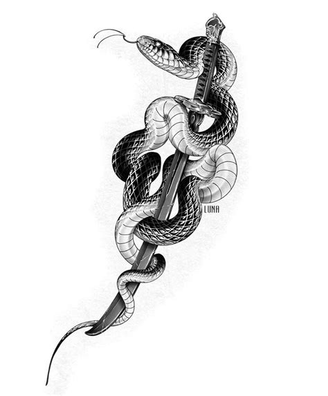 Tatoo Snake Snake And Dagger Tattoo Black Snake Tattoo Dark Art