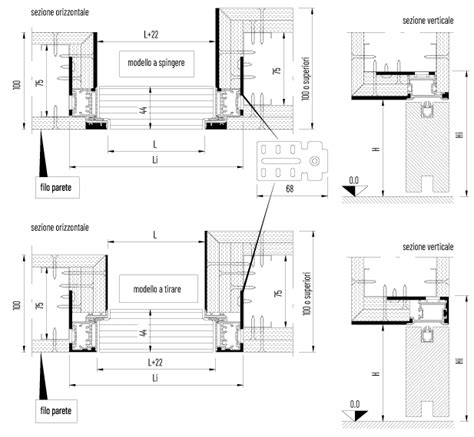 FILO44 Scrigno Porta Filo Muro Battente Reversibile Per Interni