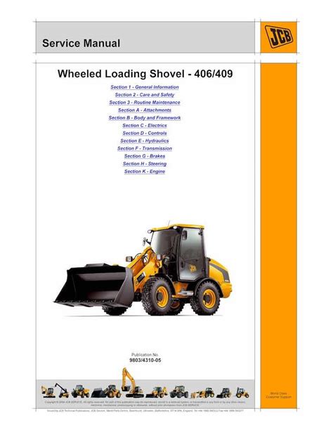 Manual De Servi O Em Pdf Da Carregadeira De Rodas Jcb