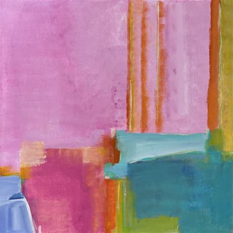 Pretty In Pink Gestural Abstract Pink Orange Yellow Turquoise