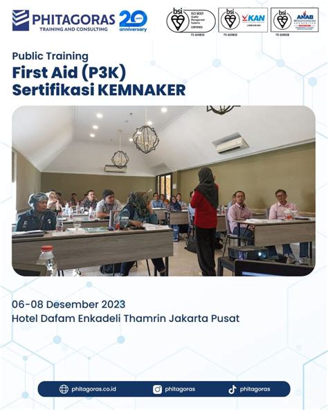 Public Training First Aid P3K Sertifikasi KEMNAKER Di Hotel Dafam