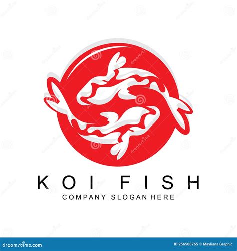 Koi Fish Logo Design Ornamental Fish Vector Aquarium Ornament