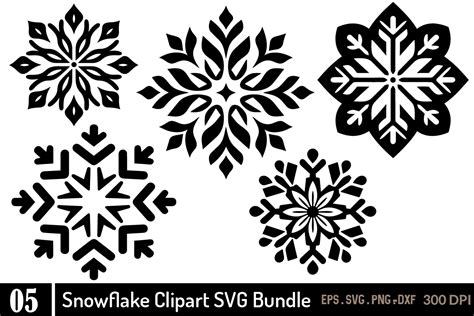 Snowflakes Svg Clipart Bundle Graphic By Print Market Designs