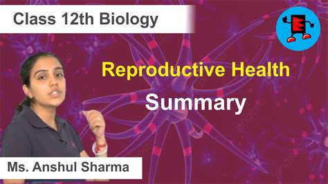 Cbse Class 12 Biology Reproductive Health Summary Extraminds Youtube