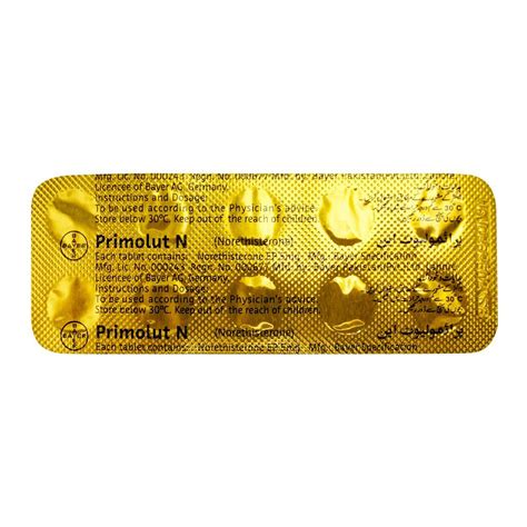 Order Bayer Pharmaceuticals Primolut N Tablet Strip Mg Tablets