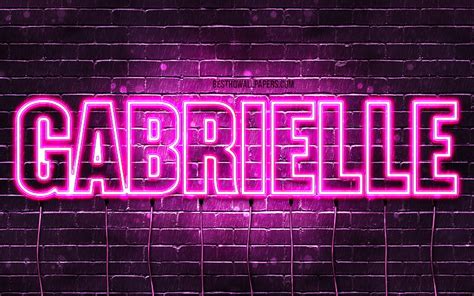 Gabrielle With Names Female Names Gabrielle Name Purple Neon Lights