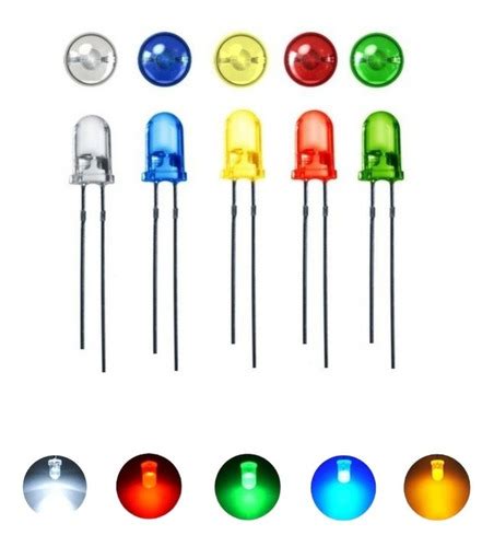 Kit Diodos Led 5mm Pack 50 Unidades 5 Colores Superbrillante Cuotas