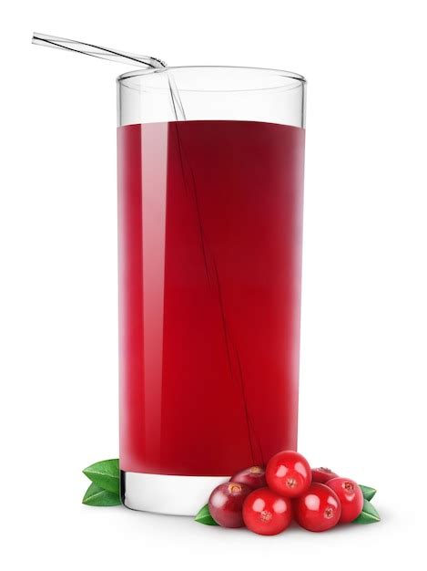 Premium Photo Glass Of Cranberry Juice And Fresh Cranberries Isolated On White Background