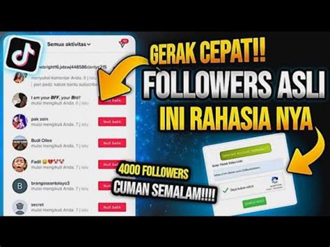 4000 FOLLOWERS TIKTOK LANGSUNG MASUK CARA MENAMBAH FOLLOWERS TIKTOK