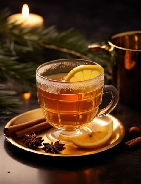 Premium Photo Photo Of Some Hot Toddy Drink Elegantly Plated On A Table