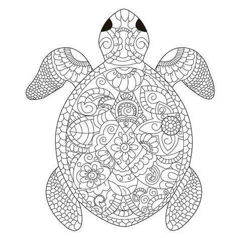 Coloriage D Une Tortue Mandala Un Dessin Imprimer Avec T Te Modeler