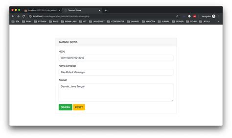 Tutorial Crud Php Mysqli Dengan Bootstrap Input Data Ke Database