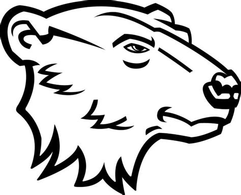 Severe outline polar bear head tattoo design - Tattooimages.biz