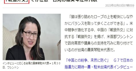 蕭美琴將返台述職 日媒專訪讚「戰貓外交」 Yahoo Tv