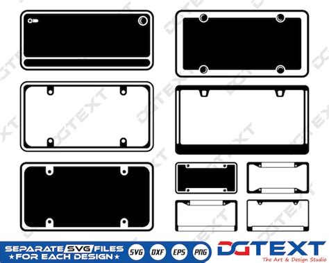 Car License Plate Svg Car License Plate Vector Silhouette Etsy