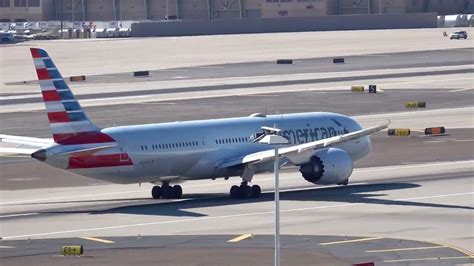 Amazing American Boeing 787 9 Dreamliner Close Wing Flex Takeoff