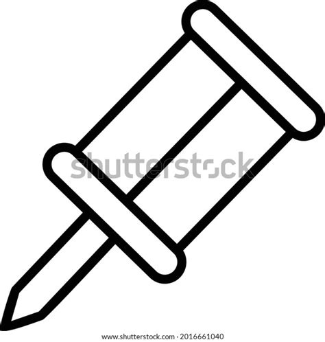 Push Pin Outline Vector Design Icon Stock Vector Royalty Free